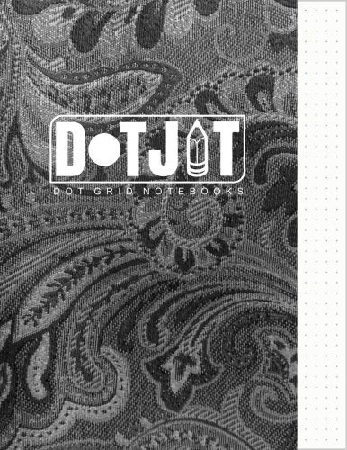 Dot Jot Dot Grid Notebook Dark Fabric Design, 50 Pages, 85 X