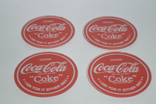 Posavasos Coca-cola En Vidrio. Redondos 10 Cm De Diámetro