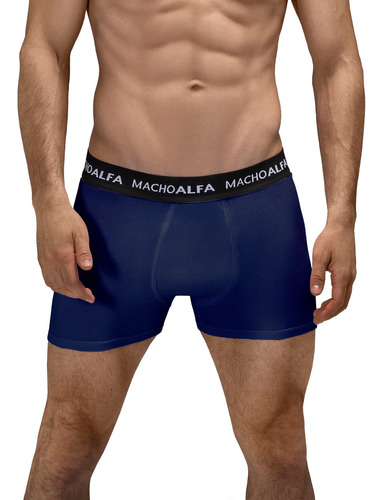 Macho Alfa Boxer Algodón Hombre Azul Con Elástico C45006 3c