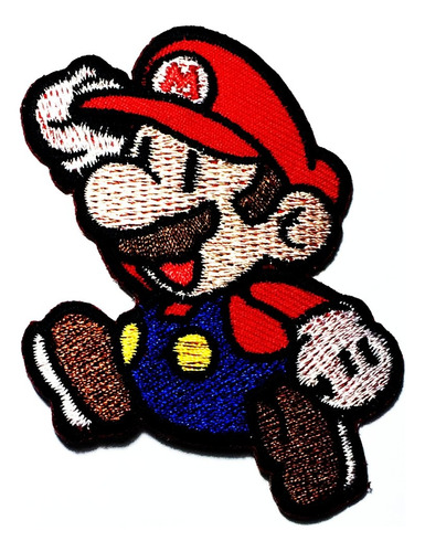 Personaje Dibujo Animado Mario Juego Bordado Parche Chamarra