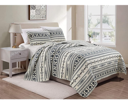 Chezmoi Collection Colby 3-piece Western Quilt Set - Geometr