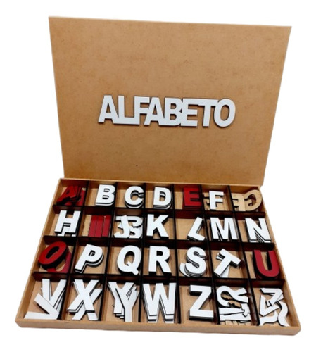Alfabeto Montessori Em Mdf - Brinquedo Para Alfabetização