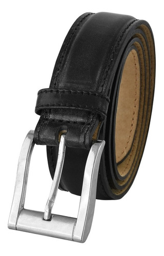 Cinturon Vestir Negro Hombre Cuero Briganti Traje - Acc08289 Talle 115