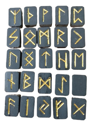 Jogo De Runas Nórdico Futhark Viking Odin 25 Peças Em Resina