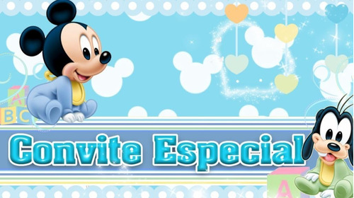 Convite Virtual Animado Mickey Baby - 7 Fotos 