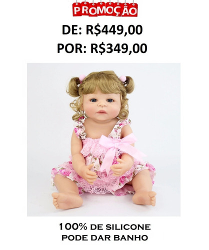 Bebê Brinquedo Boneca Reborn Promoção 100% Siicone 55cm Im89