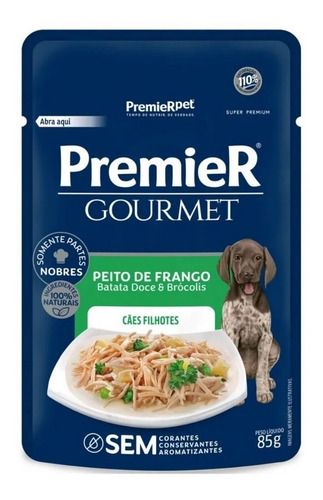 Sachê Premier Gourmet Peito De Frango Cães Filhotes 85g