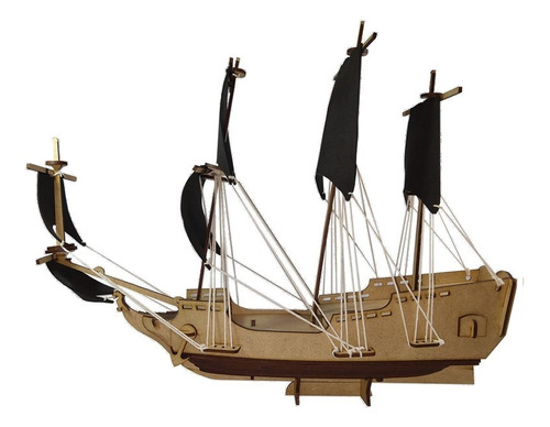 Quebra Cabeça 3d Navio Pirata  Mdf