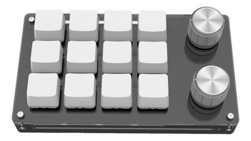 Teclado Para Jogos De Uma Mão Com 12 Teclas Atalhos Branco