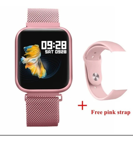 Reloj Inteligente Rosa Smartwatch Sumergible Control Música