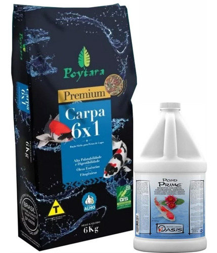 Kit Carpa 6x1 Poytara 6kg + Seachem Pond Prime 2l