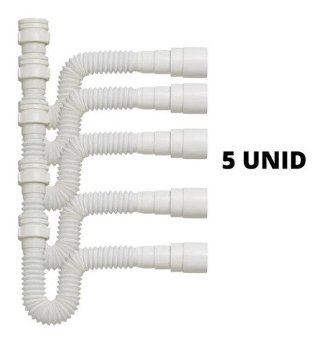 Kit 5 Peças Sifão Flexível Multiuso Pvc Tigre Universal