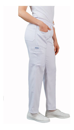 Pantalón Clínico Enfermería Blanco Dama 3101 Licra Stretch