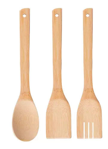Cucharones de cocina utensilios espatulas para cocinas madera bamboo  cuchara Imu