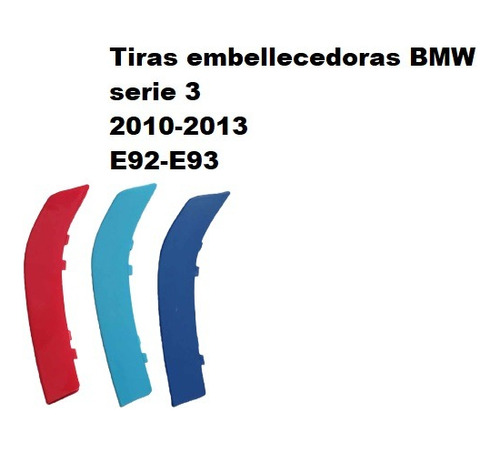 Tiras Embellecedoras Parrila Bmw Serie 3 2010 - 2013