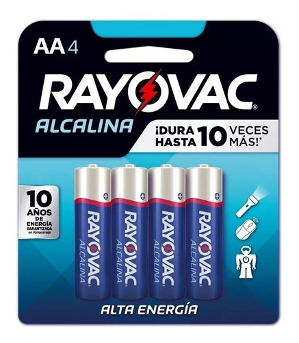 Pilas Alcalina Aa Rayovac Blister X4 Unidades Pila Doble A