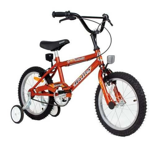 Bicicleta playera infantil Halley Asterix 19050 R16 freno v-brakes color rojo con ruedas de entrenamiento  