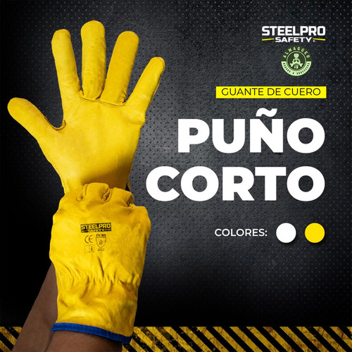 Guante Steelpro Cuero Badana Amarillo (x Caja - 120 Pares)