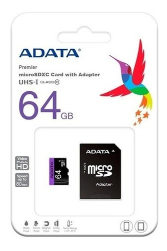 Memoria Micro Sd 64 Gb Adata Clase 10 A1 ¡mercado Líder!
