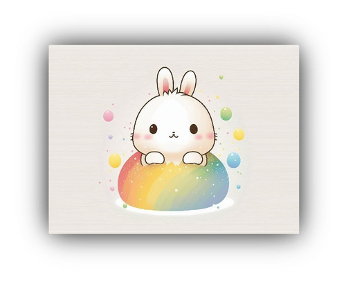 Canvas Patrones Intensos Conejos Colores Vibrantes 75x50cm