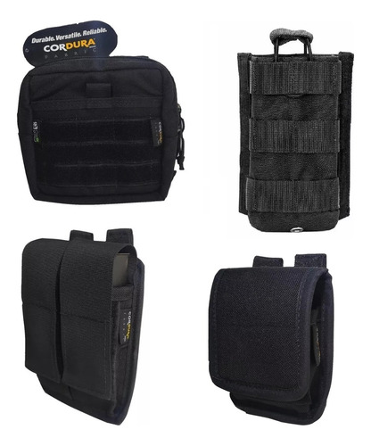 4 Acessórios Para Colete Modular Em Cordura 1000 Cor Preto