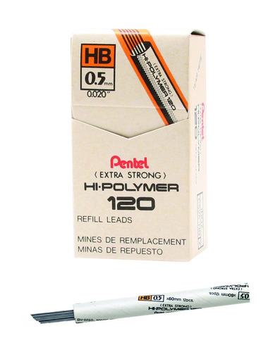 Pentel 120 Minas (12 Tubos) 0.5mm Hb