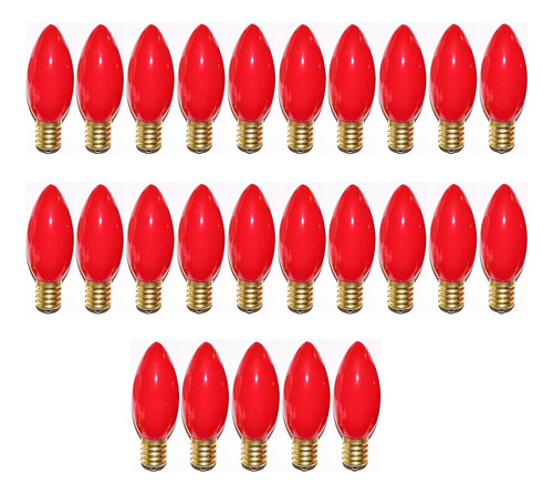 Dobar Bombillas De Navidad Rojas C9 - Base E17 - 7 W, 120 Vo