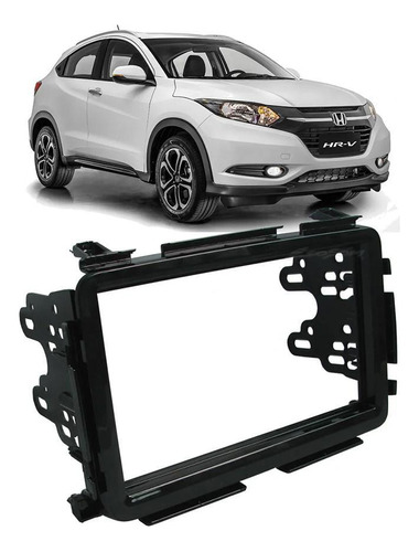 Moldura Dvd Honda Hr-v Black Piano 2 Din 2015-2016