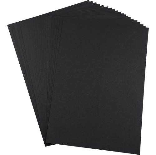 Papel Cartulina Negro 20 Hoja Negra 250 Gsm Grosor Para Arte