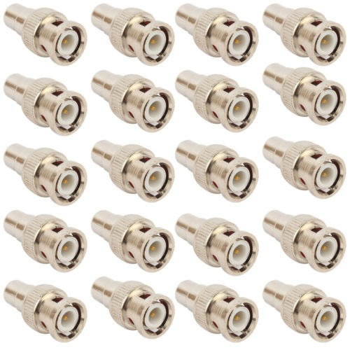 20 Pack Lote Bnc Enchufe Macho A Rca Hembra Conector Coaxil 