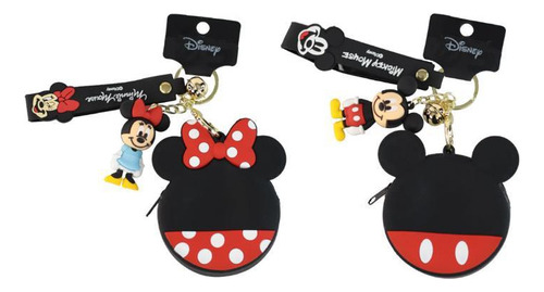 Monedero Llavero Disney Color Negro Diseño De La Tela Mickey