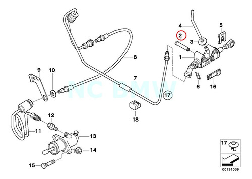 Bmw Pasador Cilindro Maestro Genuino