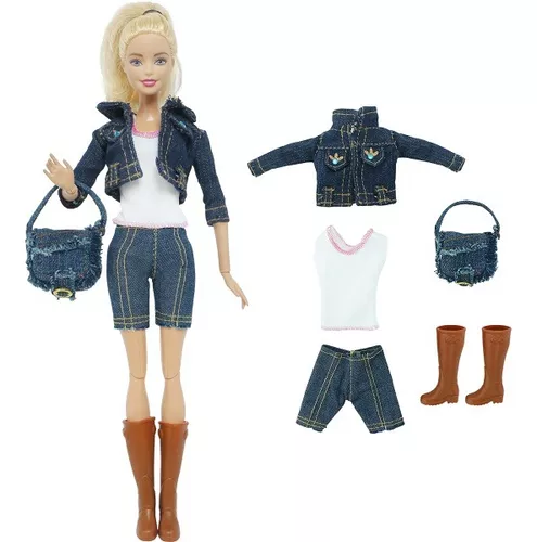 Conjunto Para Boneca Barbie + Bota Fashion