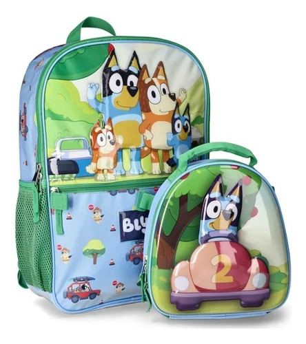 Mochila Escolar Infantil Con Lonchera - Bluey