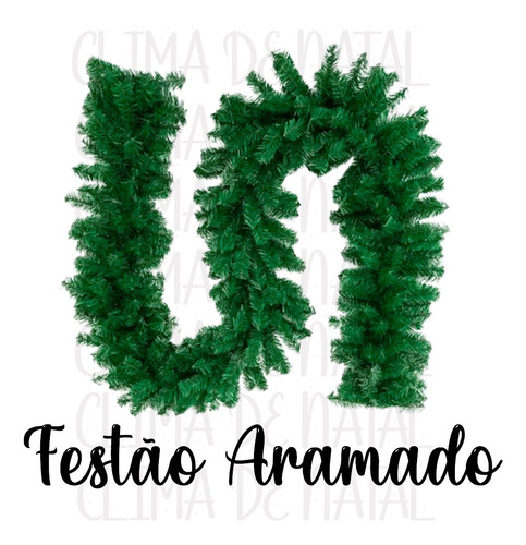 Festão Aramado 200 Galhos Grosso Com 2,70 Metros De Natal