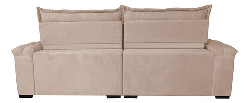 Sofá Retrátil e Reclinável 2,55m Cama inBox Big Fresh. com SoftGel D40 Velupluma Bege