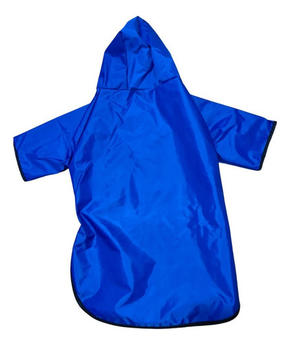 Capa De Chuva Pet Cachorro Impermeável Com Capuz Azul - Gg