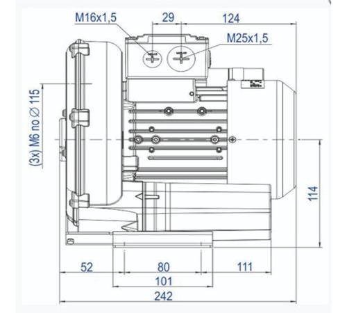 Imagem 7 de 9 de Compressor Soprador Radial Mono 0,23kw , 0,30 Cv 110/220 V,
