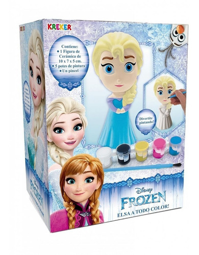 Muñeca Frozen Elsa Ceramica Pintar Kreker Casa Valente