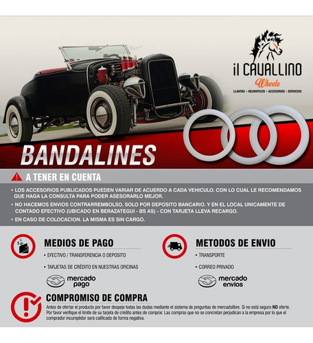 Imagen 3 de 4 de Banda Blanca Bandalin Rodado 15 Fino - Cavallino