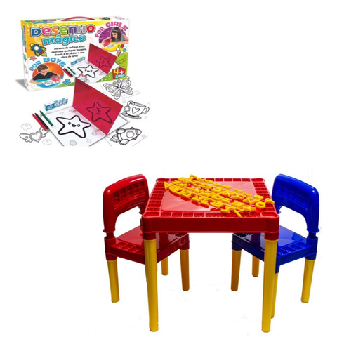 Desenho Mágico Infantil Colorir E Mesa Educativo Com Cadeira