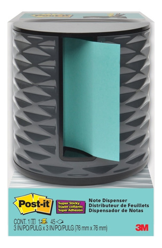 3m Post-it Despachador Notas Adhesivas Vertical, Negro/gris