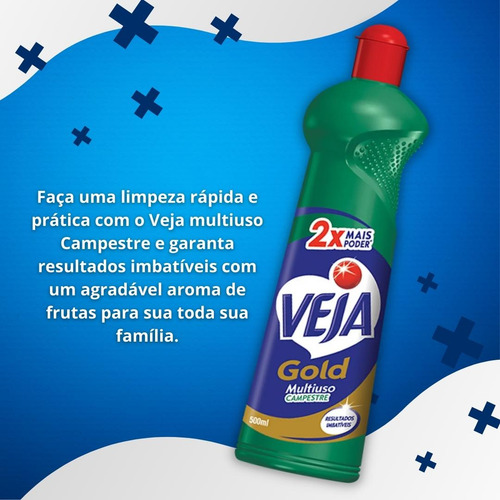 6 Unid. Limpador Multiuso Veja Gold Squeeze 500ml Campestre