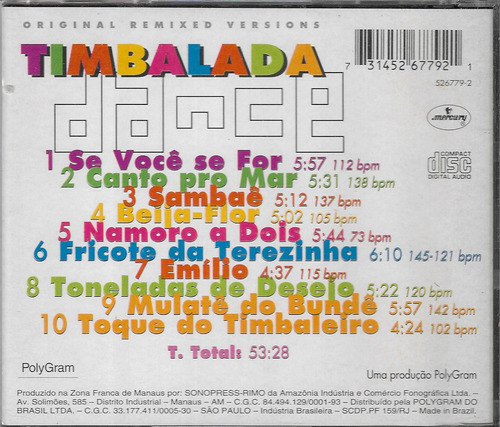 Cd - Banda Timbalada - Dance - Lacrado