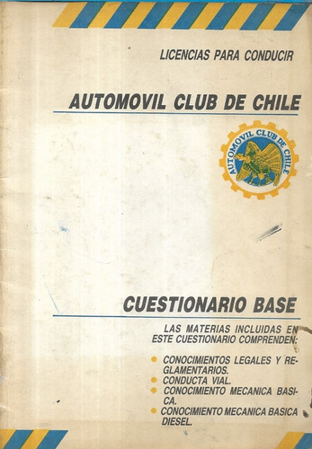 Automóvil Club De Chile / Antiguo Cuestionario Licencias
