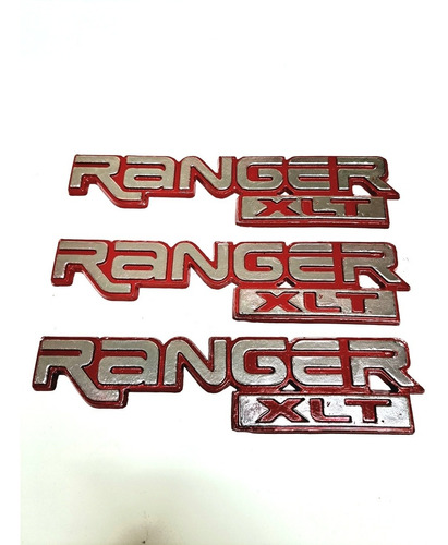 3 Emblemas Laterales Ford Ranger Xlt Rojos 1987-2000 