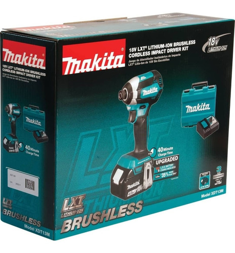 Llave Impacto Inalámbrica 18v Makita Xdt13m + Regalos