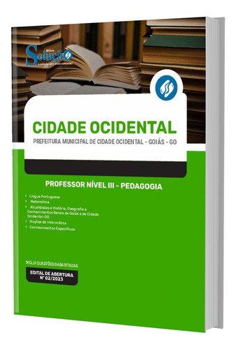 Apostila Cidade Ocidental Go 2023 - Professor 3 - Pedagogia