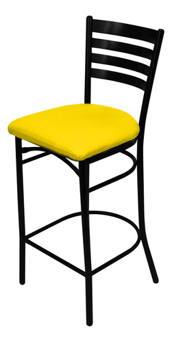 Banco Para Barra Cafetería Bar Restaurante Silla Alta Acabado De La Estructura Laqueado Color Amarillo
