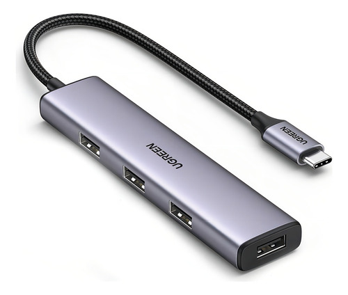 Hub Usb-c Ugreen 20841 4 Portas Usb 3.0 Cor Prata